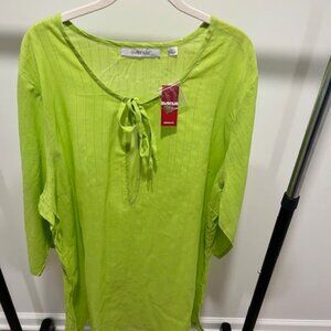 Silver Spark Green Drawstring Top